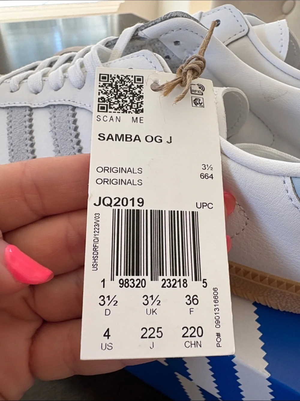 adidas White & Light blue Retro Court Sneakers kids